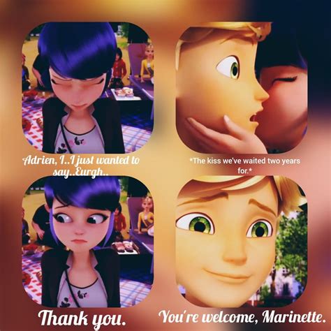 marinette and adrien kiss